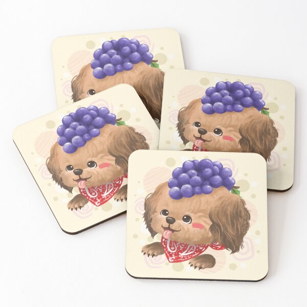 Item preview, Brown Poodle with Grape Fruit on Head  designed and sold by Khotekmei.