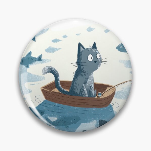 Item preview, Cat fishing in a small boat designed and sold by anytka.