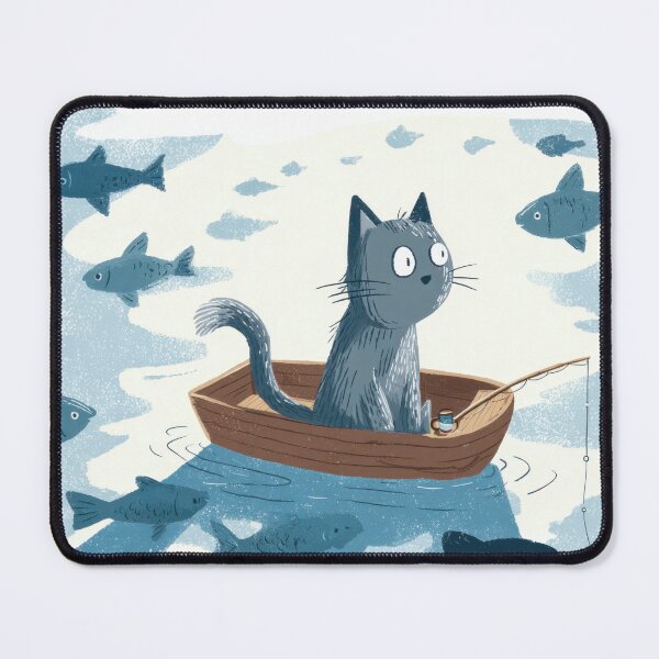 Item preview, Cat fishing in a small boat designed and sold by anytka.
