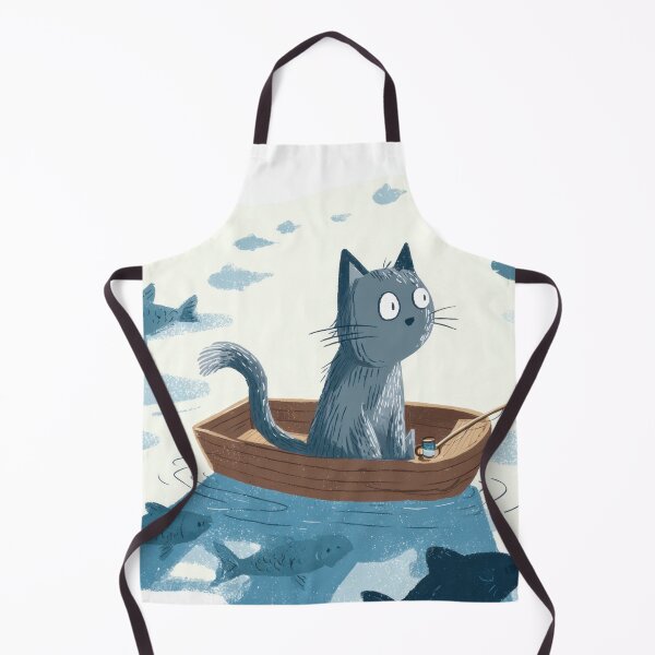 Item preview, Cat fishing in a small boat designed and sold by anytka.