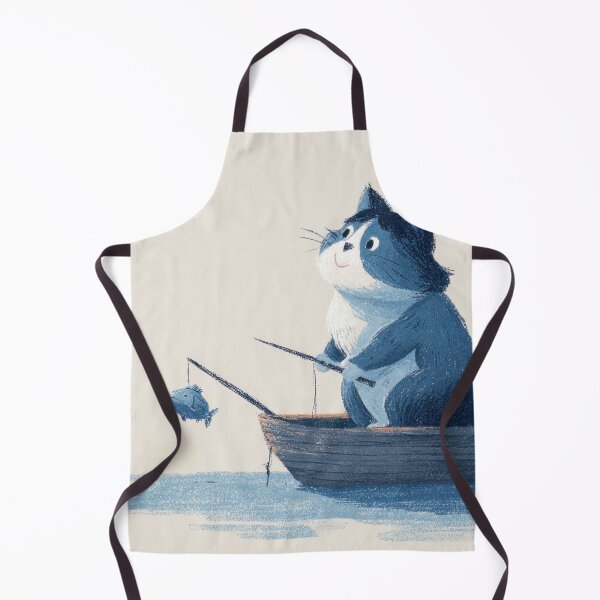 Item preview, Cat fishes in a small boat designed and sold by anytka.
