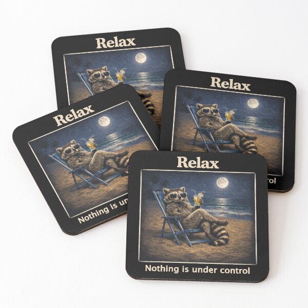 Item preview, Relax Nothing is Under Control Funny Chill Raccoon Beach Night Vibes  designed and sold by will freed18.