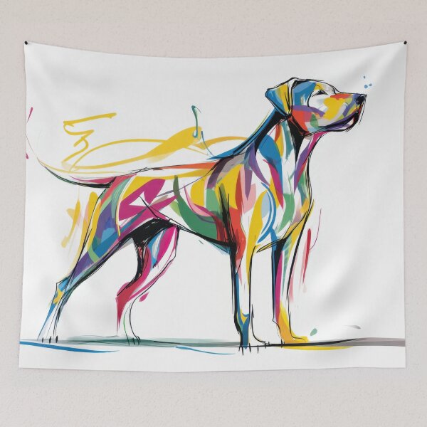 Item preview, Colorful dog standing tall designed and sold by anytka.