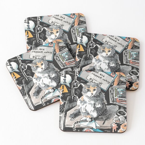 Item preview, cats & technology pattern designed and sold by crissini.