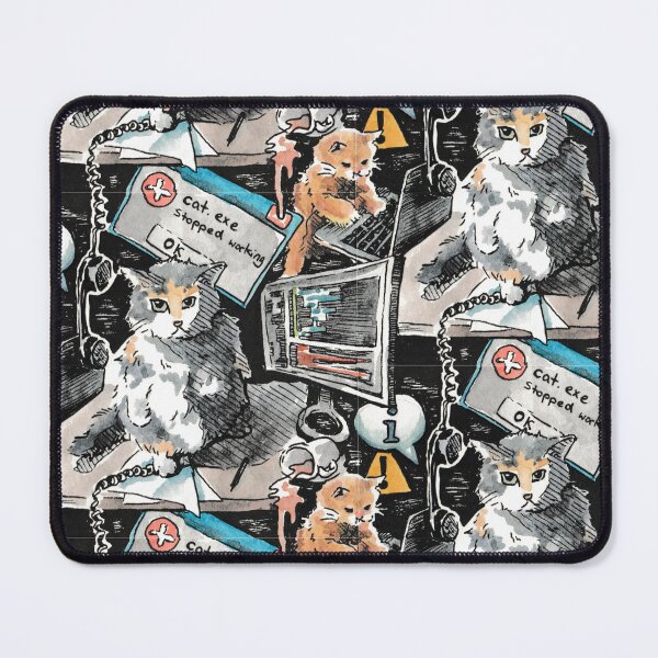 Item preview, cats & technology pattern designed and sold by crissini.