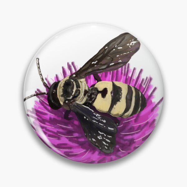 Item preview, Squash Longhorn-Cuckoo (Triepeolus remigatus) on a Thistle Flower designed and sold by CLoveCreates.