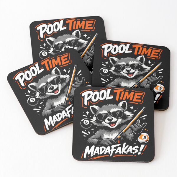 Item preview, Pool Time Madafakas Funny Raccoon Billiards Player designed and sold by will freed18.
