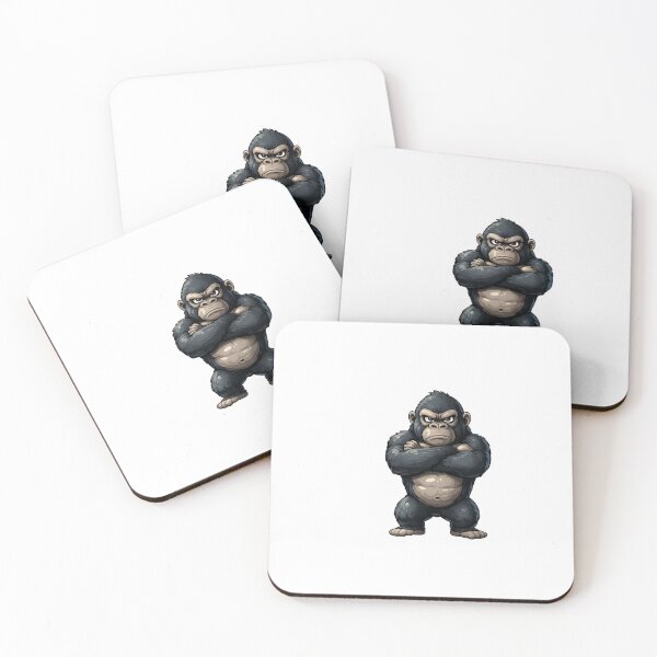 Item preview, Strong Muscle Gorilla Cartoon Illustration designed and sold by JeevanStickers.