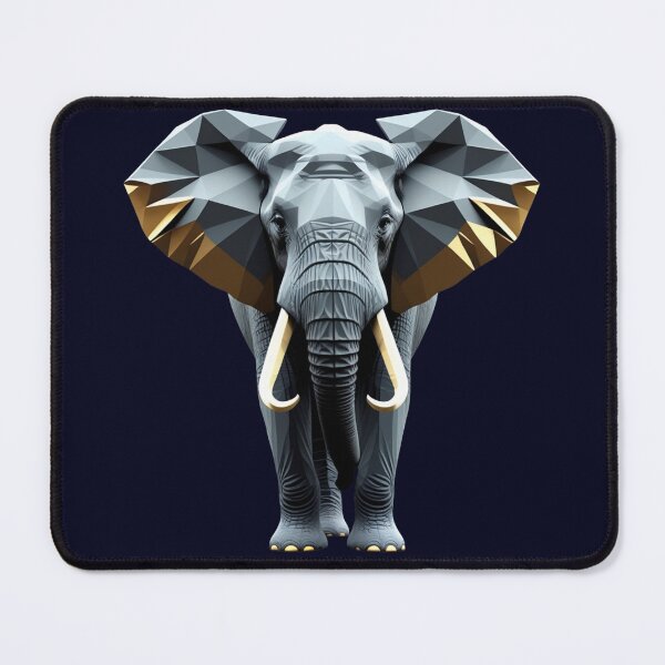 Item preview, Geometric Golden Elephant - Luxury Gray & Gold Elephant Head designed and sold by VIRALOOP.