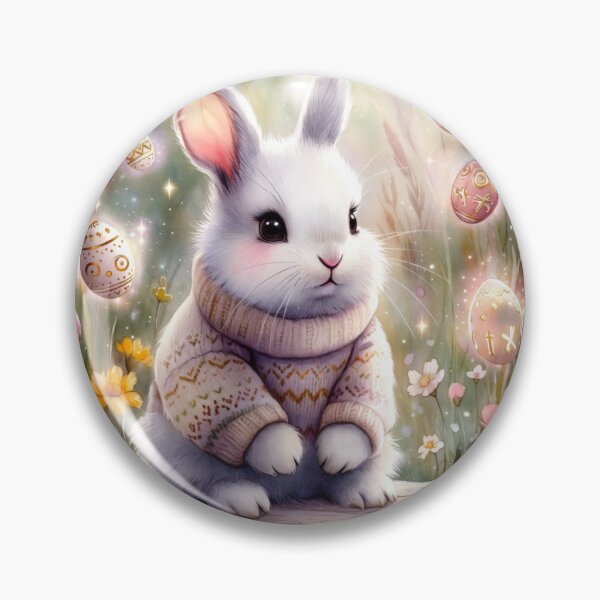 Item preview, Cozy Magic Easter Bunny in Cottagecore Garden with Glowing Eggs designed and sold by TatiK-Treasures.