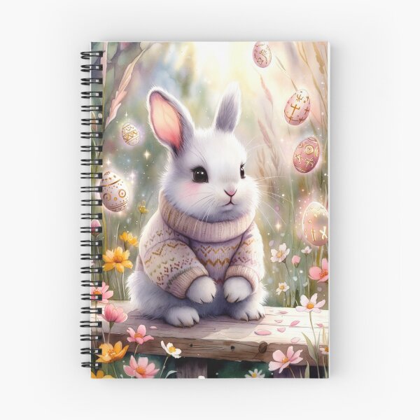 Item preview, Cozy Magic Easter Bunny in Cottagecore Garden with Glowing Eggs designed and sold by TatiK-Treasures.