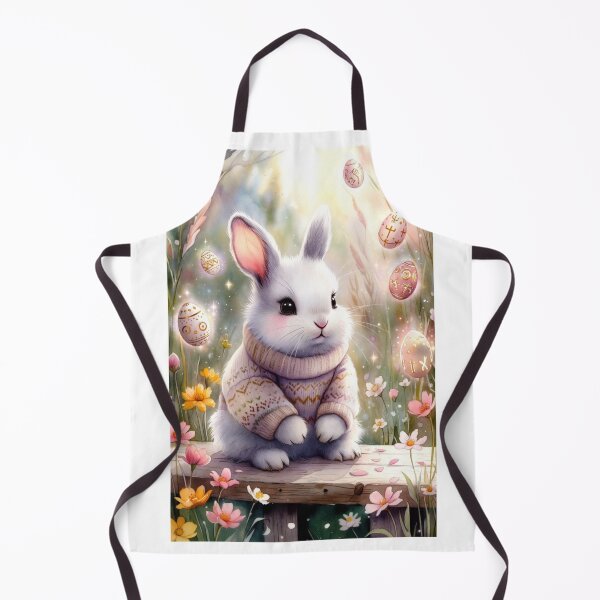 Item preview, Cozy Magic Easter Bunny in Cottagecore Garden with Glowing Eggs designed and sold by TatiK-Treasures.