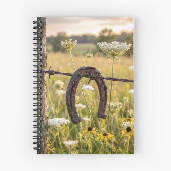Item preview, Horseshoe Hanging Over a Rusty Barbed Wire Fence designed and sold by Maria Dryfhout.