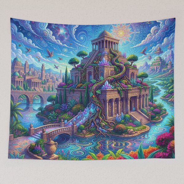 Item preview, Hanging Gardens of Babylon - Psychedelic Art designed and sold by Lucid Dream Pixel.