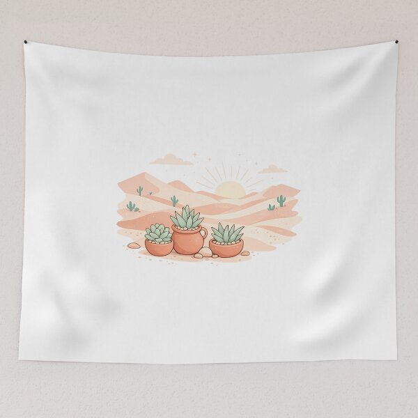 Item preview, Whimsical Desert Oasis with Potted Succulents designed and sold by Art-Selling.