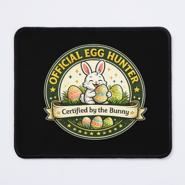 Item preview, Official Egg Hunter Badge – Cute Easter Bunny Certified Design designed and sold by Line-Mood1⭐️⭐️⭐️⭐️⭐️.