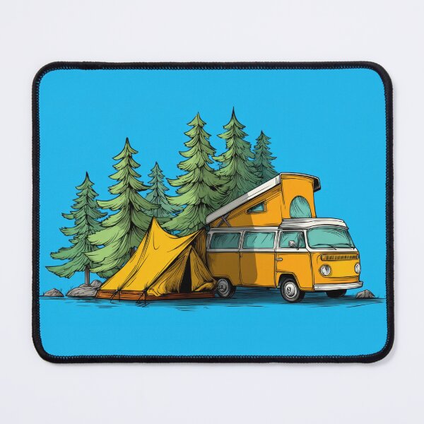Item preview, Camping with a yellow van and tent designed and sold by anytka.