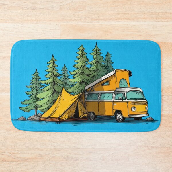 Item preview, Camping with a yellow van and tent designed and sold by anytka.