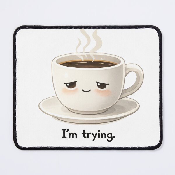 Item preview, Cute Coffee Sticker – “I’m Trying” . Art By Moodzu. designed and sold by Moodzu.