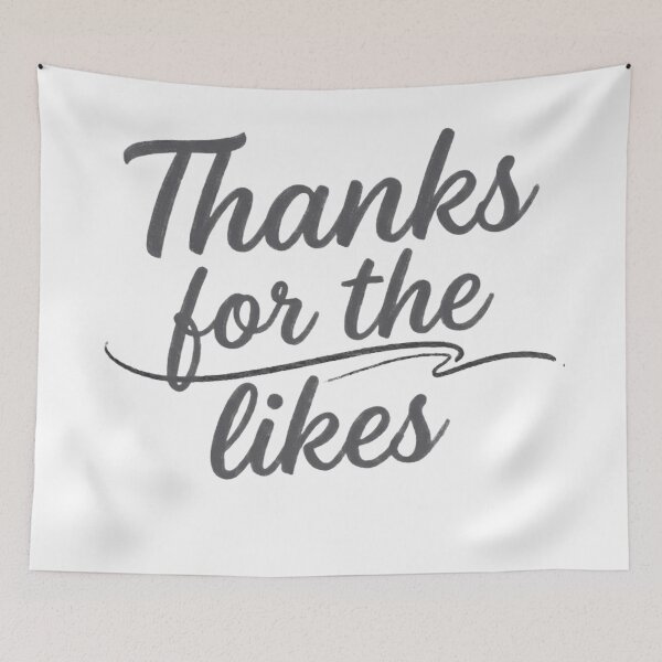 Item preview, "Thanks for the Likes - Minimalist Heartfelt Gratitude Typography" designed and sold by RS-Globalist-.