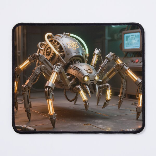 Item preview, Atompunk Robot Spider - Atomic Hunter - Retro Sci-Fi designed and sold by SynthRaccoon.