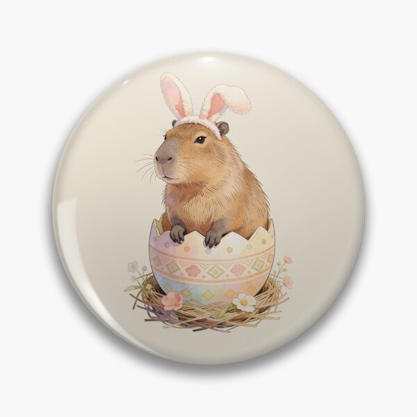 Item preview, Easter Capybara Bunny In Egg designed and sold by MythicCotton.