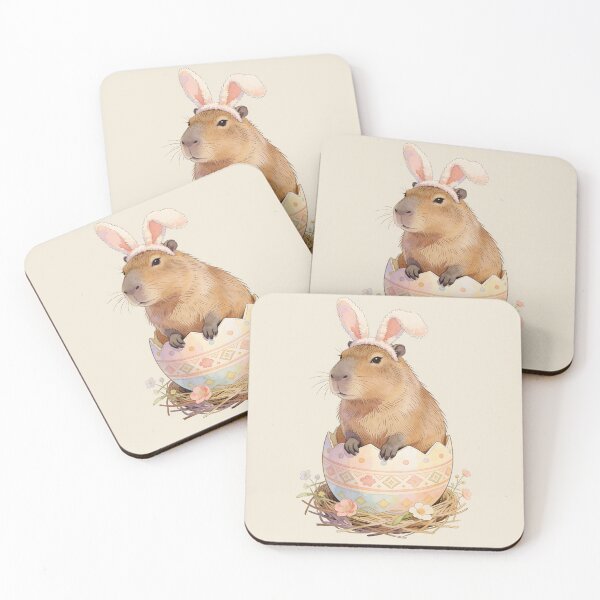 Item preview, Easter Capybara Bunny In Egg designed and sold by MythicCotton.