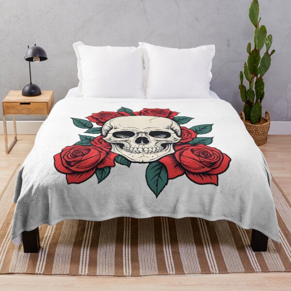 Item preview, Vintage Skull With Roses Gothic Tattoo T-Shirt Design - 7 designed and sold by RELAX STATION.