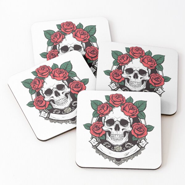 Item preview, Vintage Skull With Roses Gothic Tattoo T-Shirt Design - 8 designed and sold by RELAX STATION.