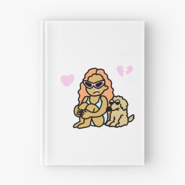 Item preview, Heartbroken Loco Girl with Dog – Cute Sad Beach Girl Cartoon Illustration designed and sold by kpeco.