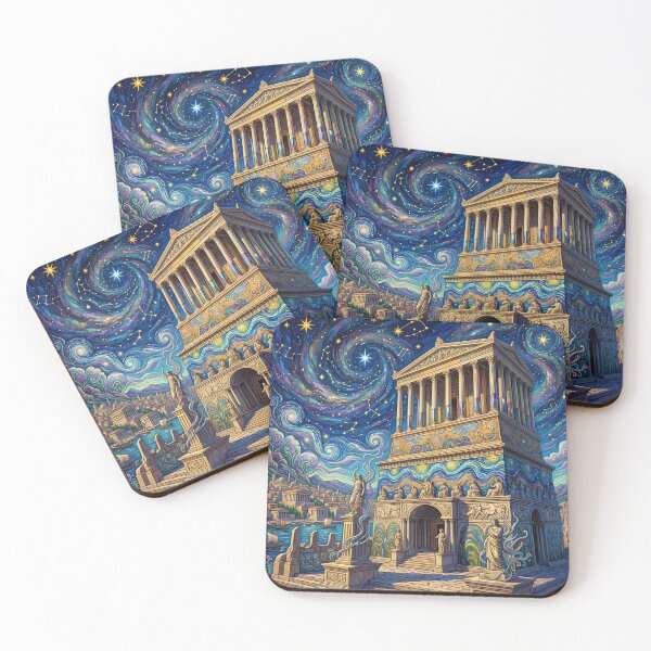 Item preview, Mausoleum at Halicarnassus - Van Gogh Style Psychedelic Art designed and sold by Lucid Dream Pixel.