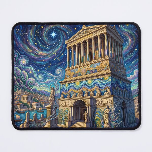 Item preview, Mausoleum at Halicarnassus - Van Gogh Style Psychedelic Art designed and sold by Lucid Dream Pixel.
