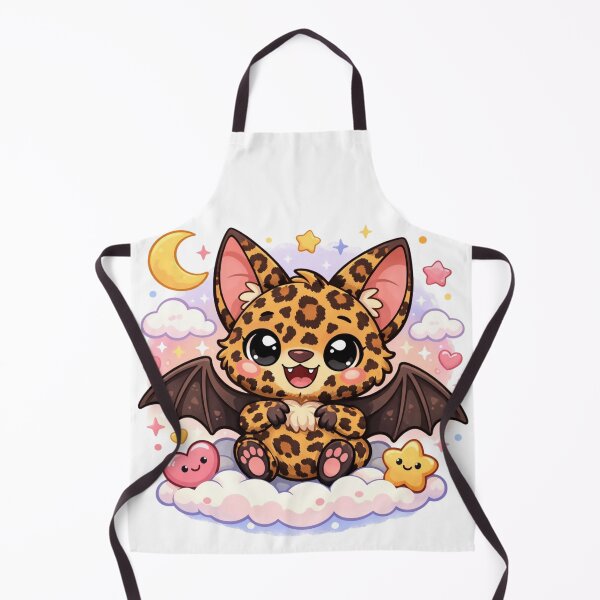 Item preview, Cute Leopard Bat Chibi - Kawaii Mythical Animal on Clouds designed and sold by Tw1nsAIArt.