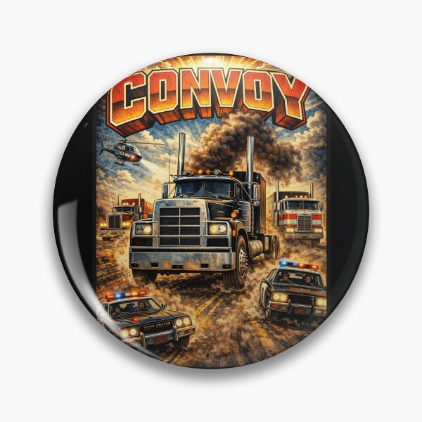 Item preview, Vintage Convoy Trucker Chase Retro Highway Art designed and sold by CoyoteSteelRd.