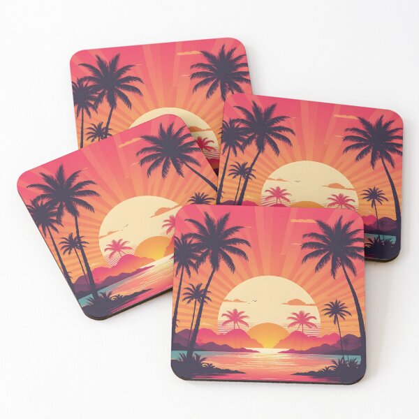 Item preview, Retro Sunset Palm Trees 80s Vintage Aesthetic - 16 designed and sold by RELAX STATION.