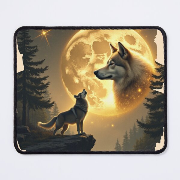 Item preview, Golden Guardian of the Moon - Lunar Echoes: The Wolf's Prayer designed and sold by PriyaMagic.