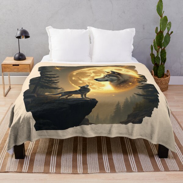 Item preview, Golden Guardian of the Moon - Lunar Echoes: The Wolf's Prayer designed and sold by PriyaMagic.