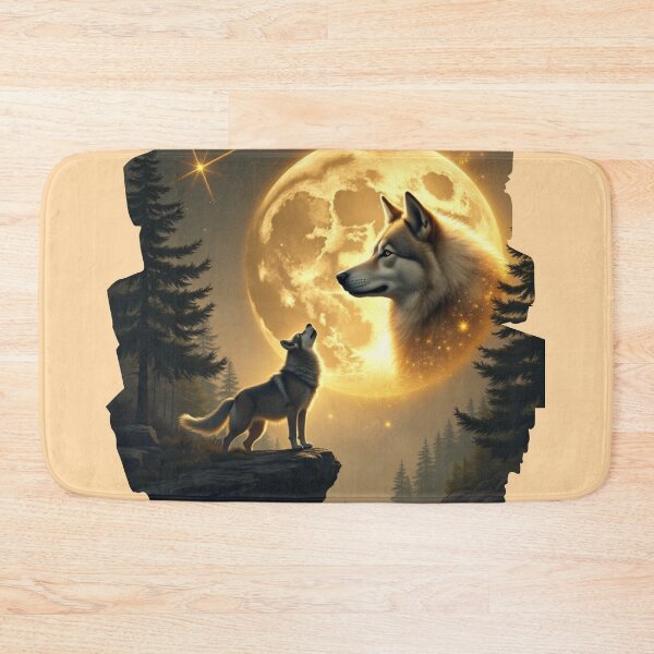 Item preview, Golden Guardian of the Moon - Lunar Echoes: The Wolf's Prayer designed and sold by PriyaMagic.