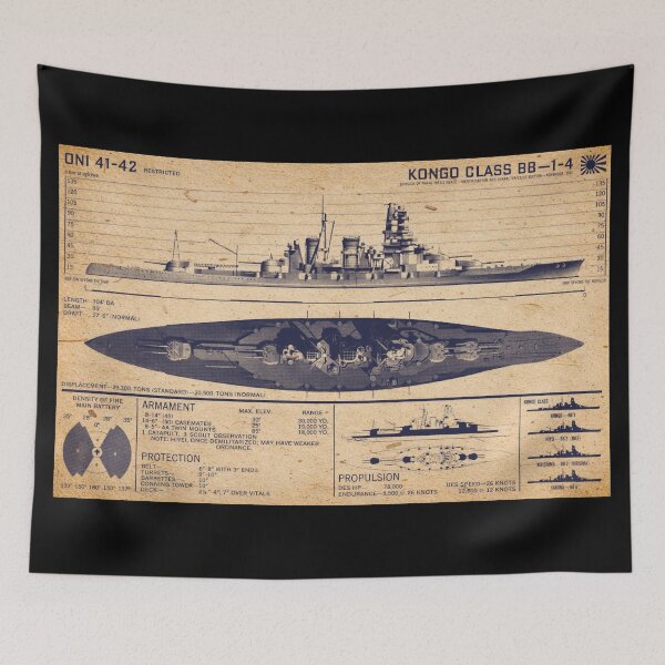 Item preview, Kongo Class Japanese WW2 Battleship Identification Diagram designed and sold by MilitaryMart.
