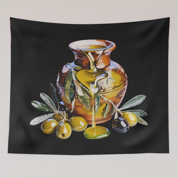 Item preview, A jug of olive oil,oil paint. designed and sold by elegantpaterns.
