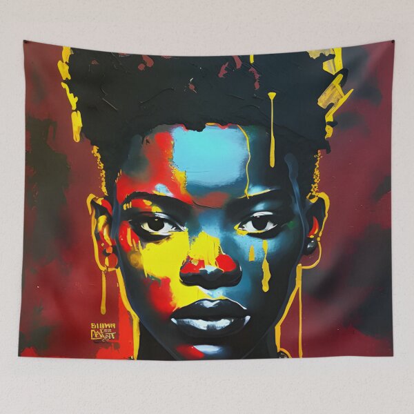 Item preview, Colorful Female Portrait – Contemporary Abstract Art designed and sold by ArtFireGallery.