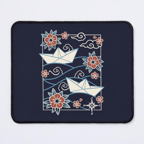 Item preview, Geometric Origami Boat with Compass Rose - Vintage Nautical Art designed and sold by NemiMakeit.