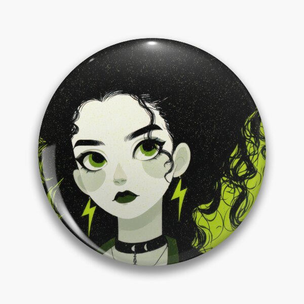 Item preview, Curly-haired girl, green bg designed and sold by anytka.