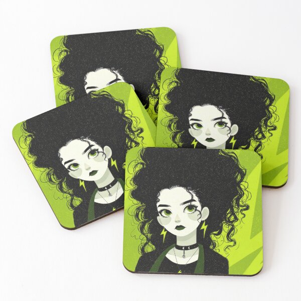 Item preview, Curly-haired girl, green bg designed and sold by anytka.