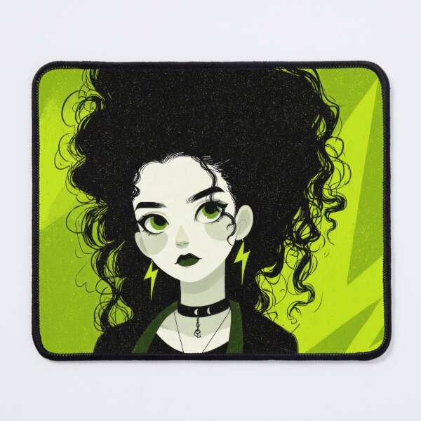 Item preview, Curly-haired girl, green bg designed and sold by anytka.