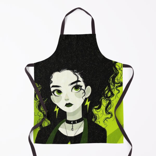 Item preview, Curly-haired girl, green bg designed and sold by anytka.