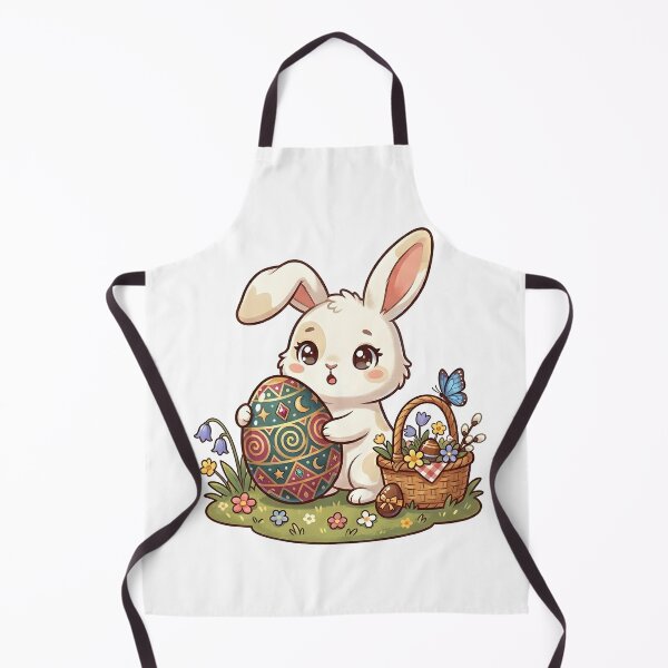 Item preview, Cute Easter Bunny with Decorated Egg & Spring Basket Sticker designed and sold by stylishsketcher.