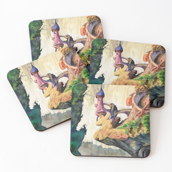 Item preview, La Torre – Paisaje fantástico en acuarela designed and sold by Alkaravan Creators.