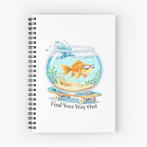 Item preview, Find Your Way Out Goldfish T-Shirt – Motivational Fish Bowl Design designed and sold by IrynaLineArt.