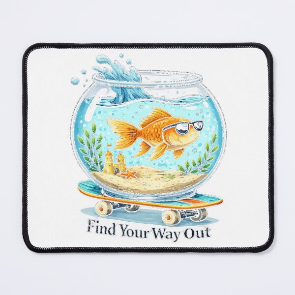 Item preview, Find Your Way Out Goldfish T-Shirt – Motivational Fish Bowl Design designed and sold by IrynaLineArt.
